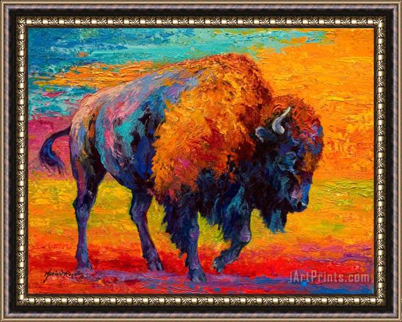 Marion Rose Spirit Of The Prairie - Bison Framed Painting