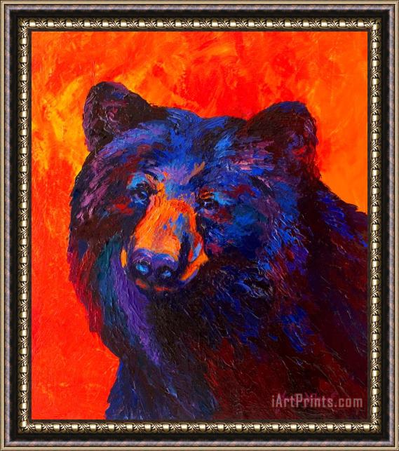 Marion Rose Thoughtful - Black Bear Framed Painting