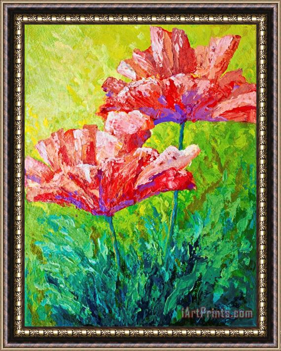 Marion Rose Two Red Poppies Framed Painting