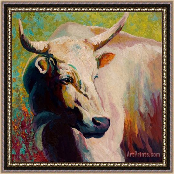 Marion Rose White Bull Portrait Framed Print