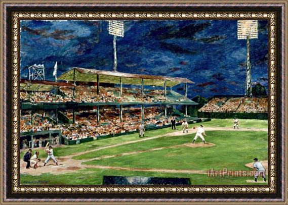 Marjorie Phillips Night Baseball Framed Print