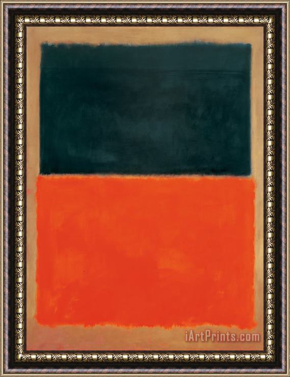 Mark Rothko Green And Tangerine on Red Framed Painting