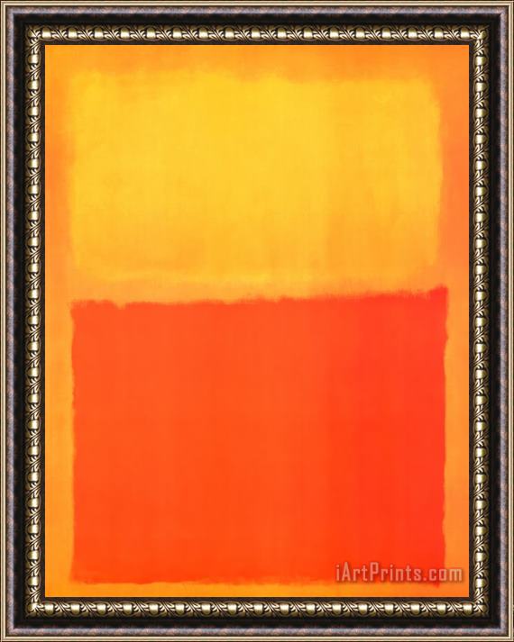 Mark Rothko Orange And Yellow Framed Painting