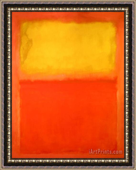 Mark Rothko Orange And Yellow Framed Painting