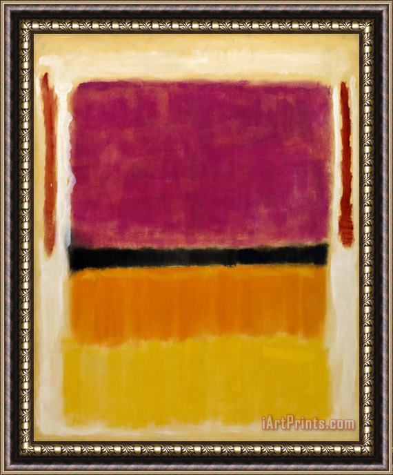 Mark Rothko Untitled (violet, Black, Orange, Yellow on White And Red) Framed Painting