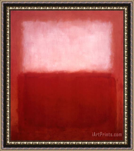 Mark Rothko White Over Red Framed Painting