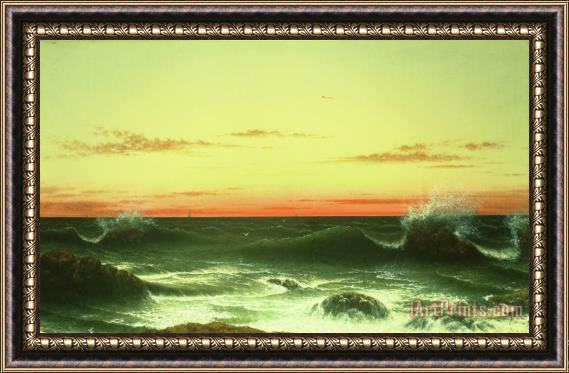 Martin Johnson Heade Seascape Sunset 1861 Framed Painting