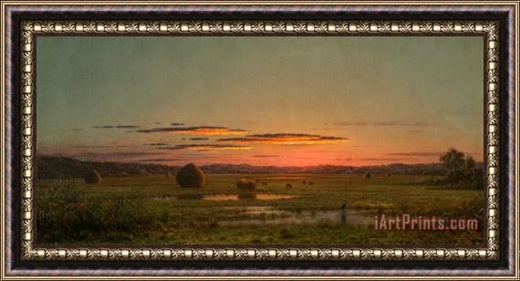 Martin Johnson Heade Sunset Framed Painting
