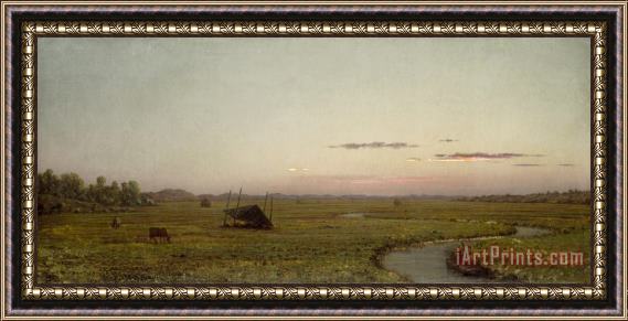 Martin Johnson Heade Winding River, Sunset, C. 1863 Framed Print