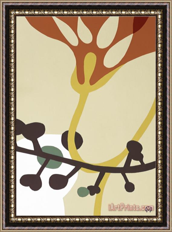 Mary Calkins Dancing Flowers V Framed Painting
