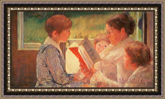 Mary Cassatt Mrs Cassatt Reading to Her Grandchildren Framed Print