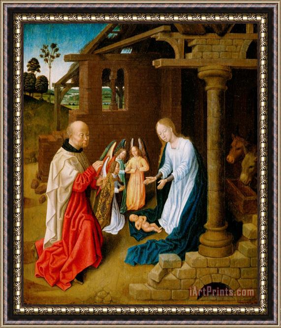 Master of San Ildefonso Adoration of the Christ Child Framed Painting