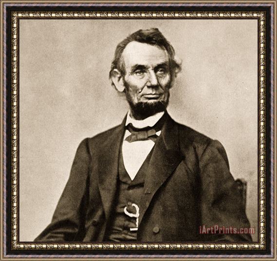 Mathew Brady Portrait Of Abraham Lincoln Framed Painting