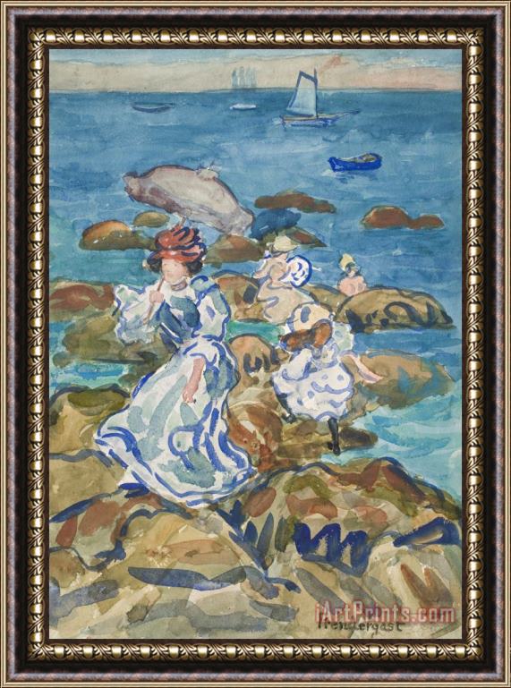 Maurice Brazil Prendergast Blue Sea Classic Framed Painting
