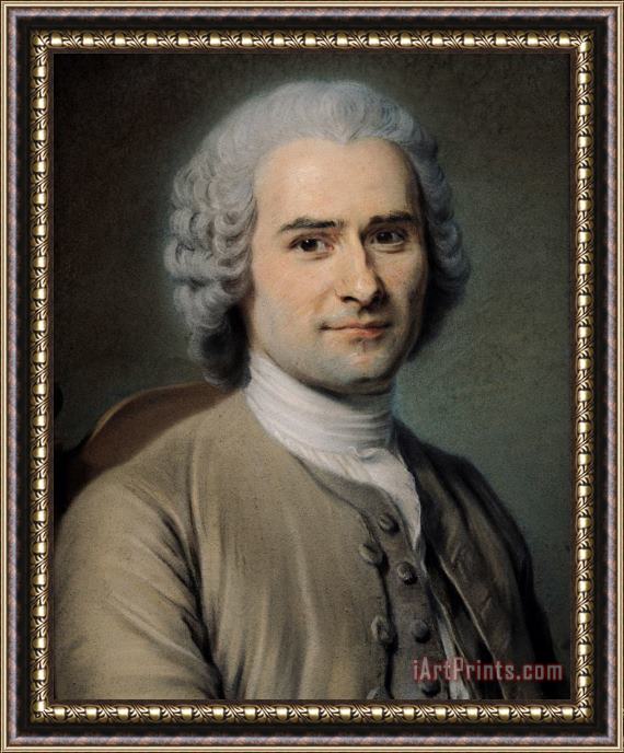 Maurice-Quentin de La Tour Portrait of Jean Jacques Rousseau (1712 78) Framed Print