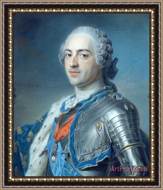 Maurice-Quentin de La Tour Portrait of King Louis Xv (1710 74) Framed Painting
