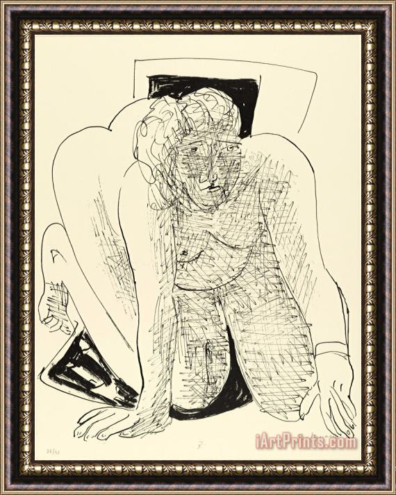 Max Beckmann Crawling Woman (kriechende Frau) From Day And Dream Framed Print