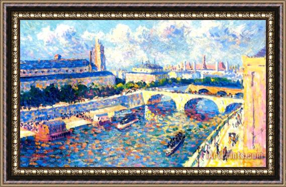 Maximilien Luce The Seine Paris Framed Painting