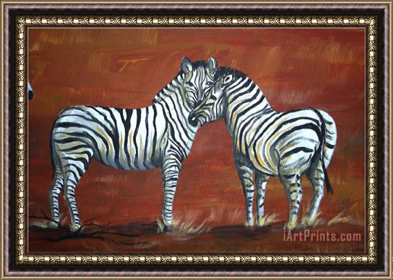 Megan Aroon Duncanson Zebra Love Framed Painting