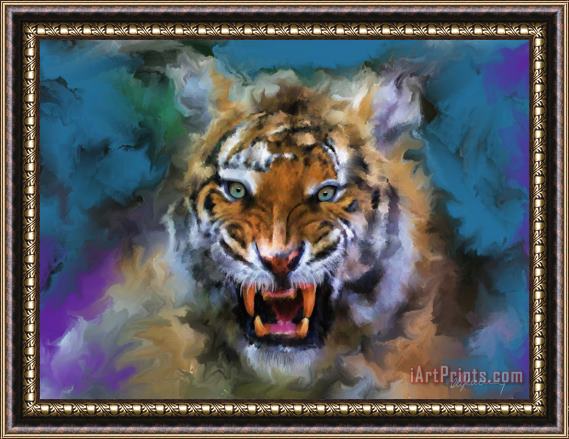 Michael Greenaway Big Cat Dream Framed Painting