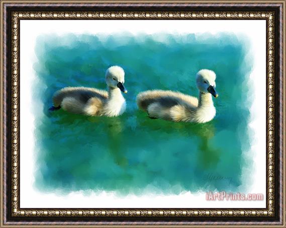 Michael Greenaway Double Ducklings Framed Painting