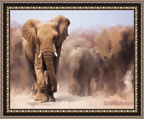 Michael Greenaway Elephant Painting Framed Print