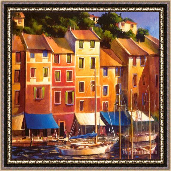 Michael O'toole Portofino Waterfront Framed Painting