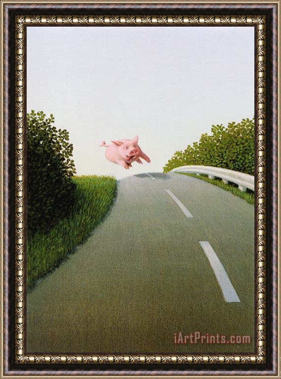 Michael Sowa Highway Pig Framed Print