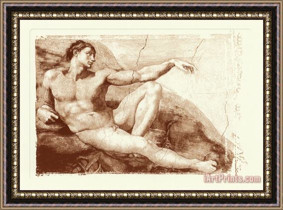 Michelangelo Buonarroti Creation of Adam Detail Framed Painting