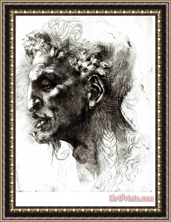 Michelangelo Buonarroti Head of a Satyr Framed Print