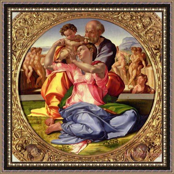Michelangelo Buonarroti Holy Family with St John 1504 05 Framed Print