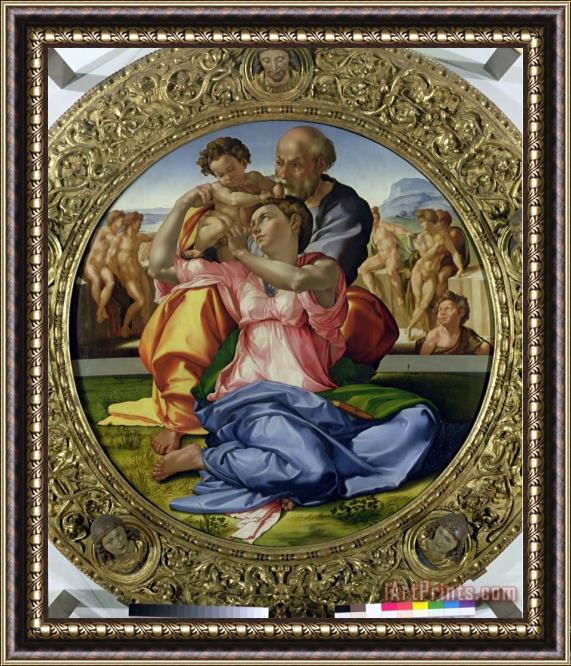 Michelangelo Buonarroti Holy Family with St John Framed Print