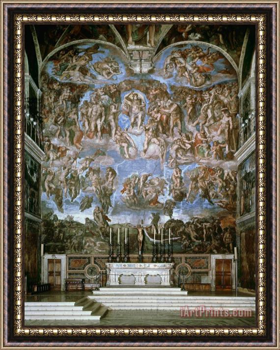 Michelangelo Buonarroti Last Judgement 1536 41 Fresco Sistine Chapel Vatican Rome Framed Print