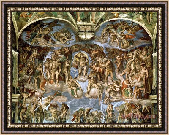 Michelangelo Buonarroti Last Judgement From The Sistine Chapel 1538 41 Fresco Framed Painting