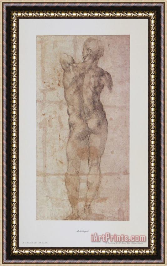 Michelangelo Buonarroti Male Nude Framed Painting