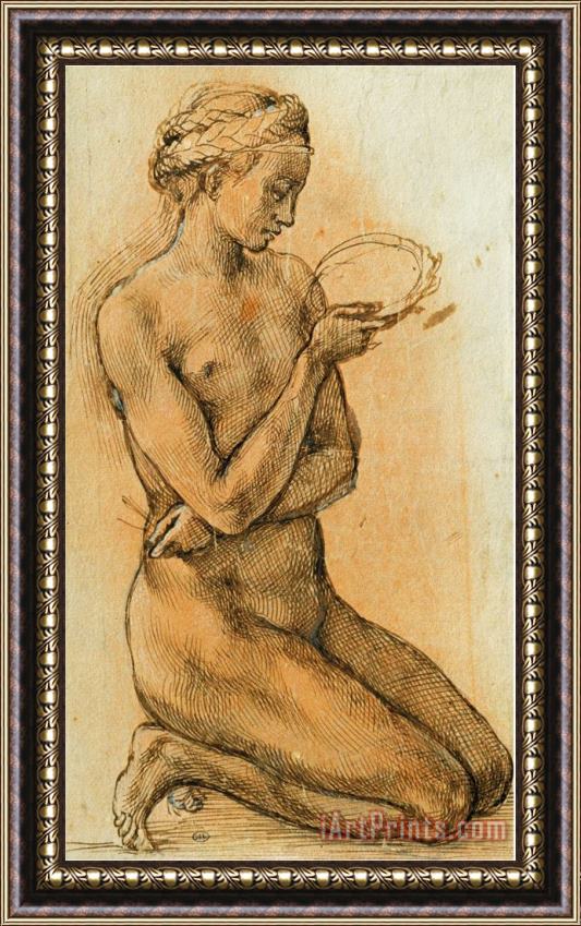 Michelangelo Buonarroti Mary Magdalen Contemplating The Crown of Thorns Framed Painting