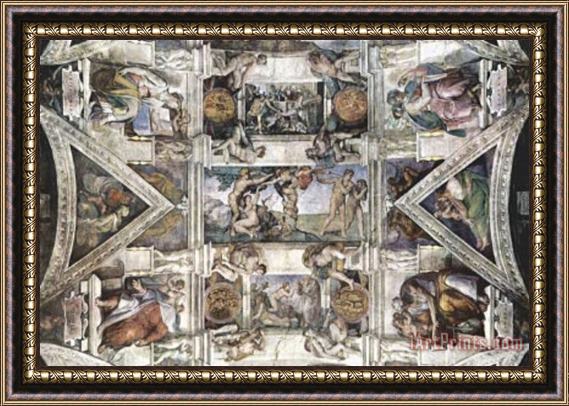 Michelangelo Buonarroti Michelangelo Creation Sistine Chapel Art Poster Adam Framed Print