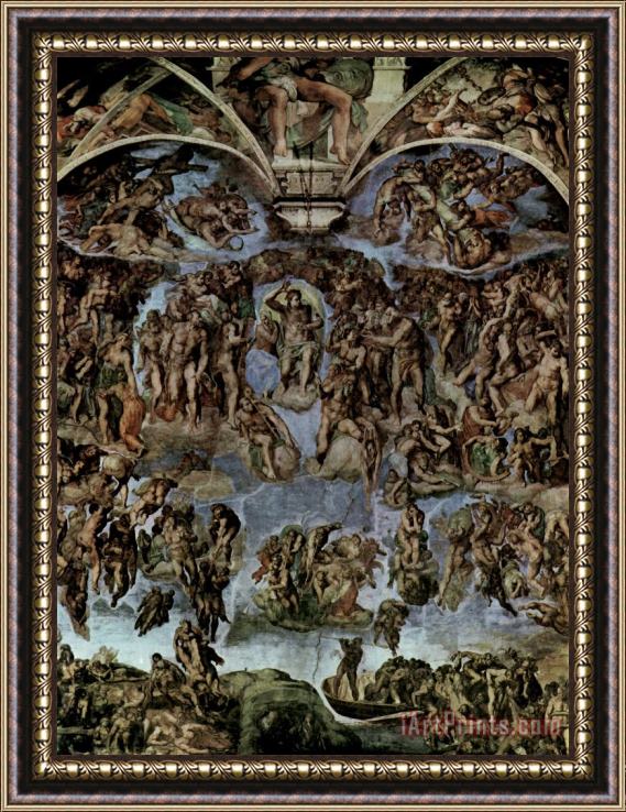 Michelangelo Buonarroti Michelangelo Last Judgement Art Poster Fresco Print Framed Print
