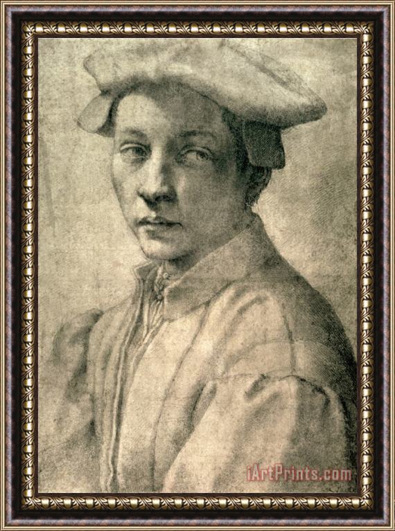 Michelangelo Buonarroti Portrait of Andrea Quaratesi C 1532 Framed Painting