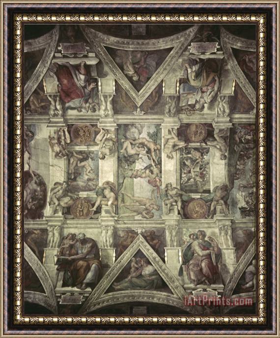 Michelangelo Buonarroti Sacrifice of Noah Expulsion Creation of Eve Framed Painting