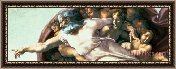 Michelangelo Buonarroti Sistine Chapel Ceiling Creation Of Adam Framed Print