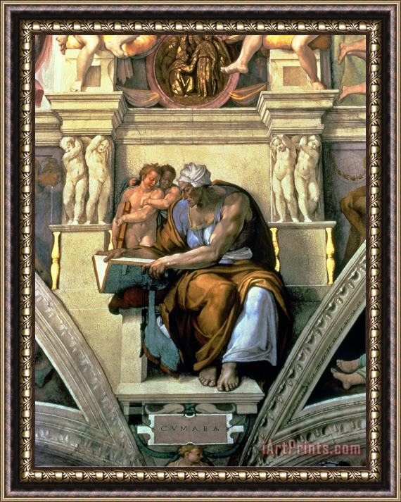 Michelangelo Buonarroti Sistine Chapel Ceiling Cumaean Sibyl 1510 Framed Print