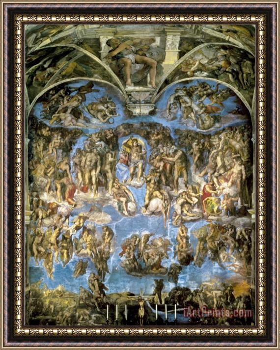 Michelangelo Buonarroti Sistine Chapel The Last Judgement Framed Painting