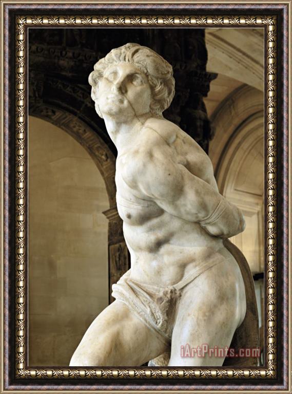 Michelangelo Buonarroti Slave Detail Framed Painting