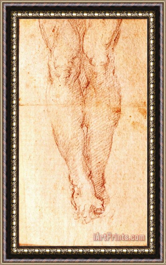 Michelangelo Buonarroti Study for a Crucifixion Framed Painting