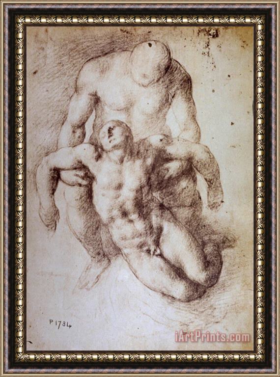 Michelangelo Buonarroti Study for a Deposition Framed Print