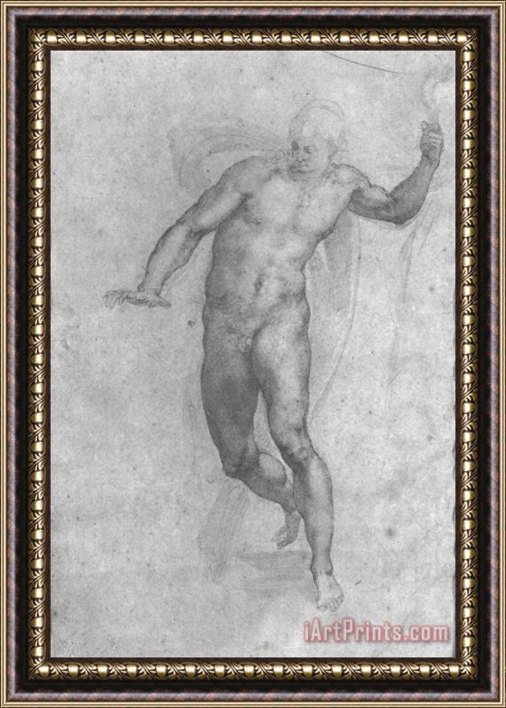 Michelangelo Buonarroti Study for a Risen Christ 1533 Framed Print