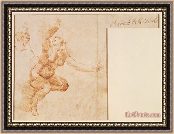 Michelangelo Buonarroti Study of a Female Nude Framed Print