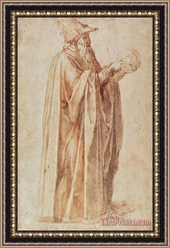 Michelangelo Buonarroti Study of a Man Framed Print