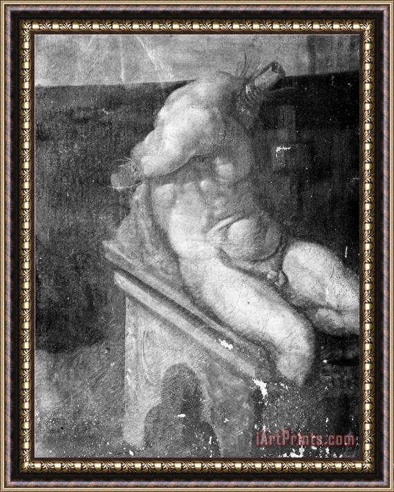 Michelangelo Buonarroti Study of Male Torso Gabinetto Dei Disegni E Delle Stampe Uffizi Gallery Florence Framed Print